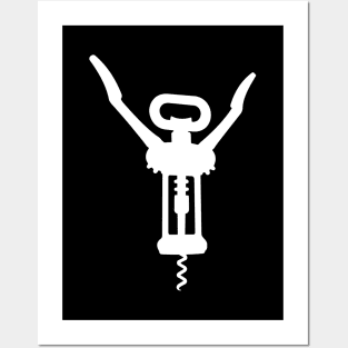 White Corkscrew Silhouette Posters and Art